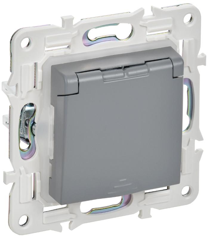 SKANDY Розетка з/к/ш кр. 16А IP44 SK-R11Gr серый
