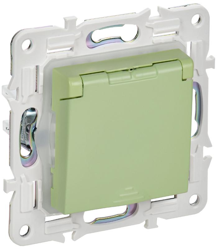 SKANDY Розетка з/к/ш кр. 16А IP44 SK-R11M мятный