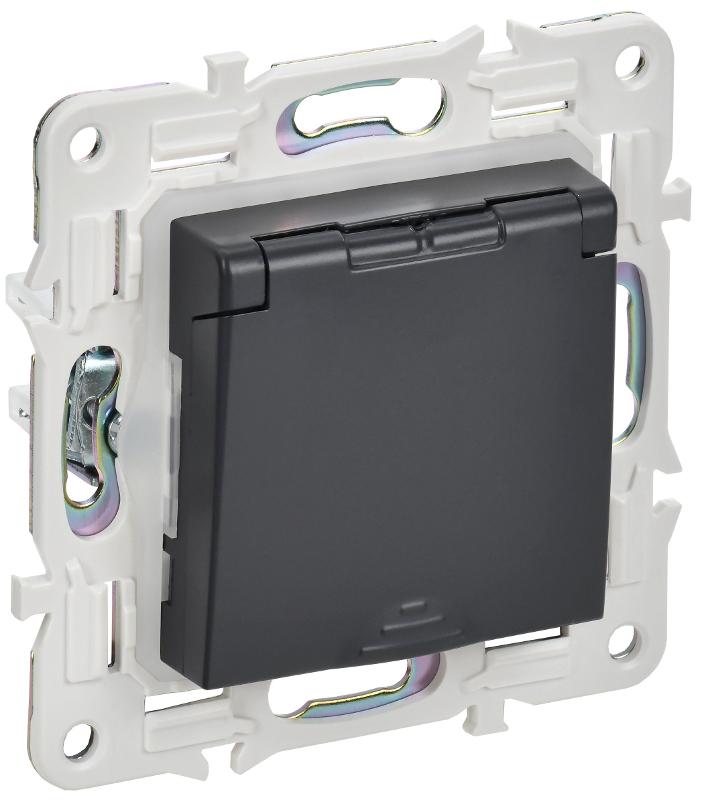 SKANDY Розетка з/к/ш кр. 16А IP44 SK-R11T титан