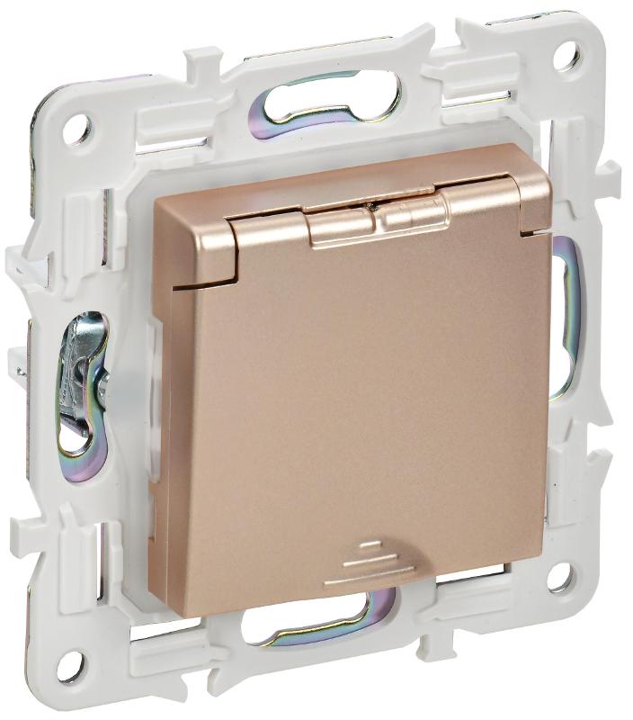 SKANDY Розетка з/к/ш кр. 16А IP44 SK-R11Sa песочный