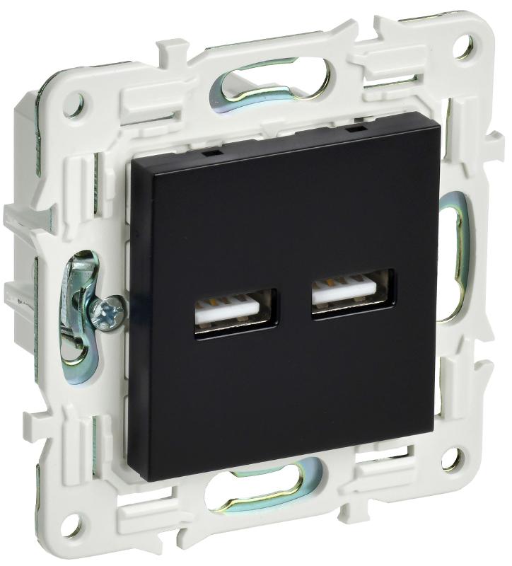 SKANDY Розетка USB A+A 3,1А SK-R15Bl черный