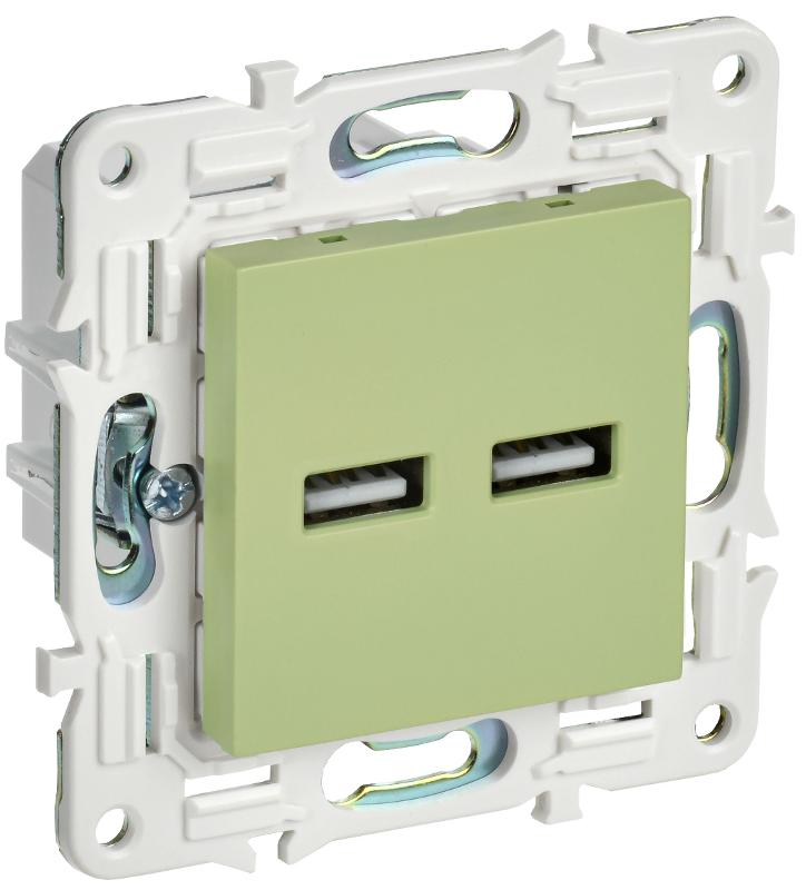 SKANDY Розетка USB A+A 3,1А SK-R15M мятный