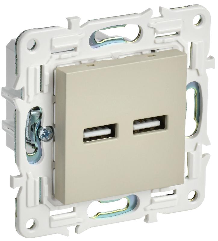SKANDY Розетка USB A+A 3,1А SK-R15B бежевый
