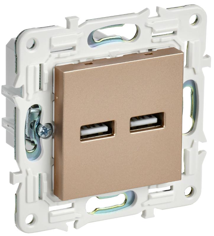 SKANDY Розетка USB A+A 3,1А SK-R15Sa песочный