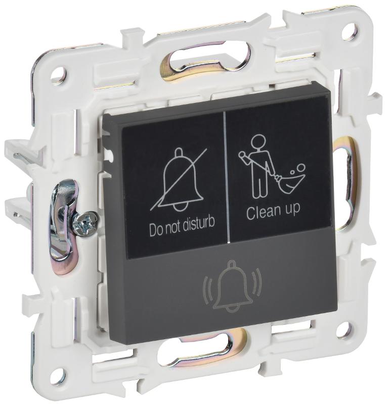 SKANDY Кнопка звонка с индикацией для отелей 10А SK-V17G графит