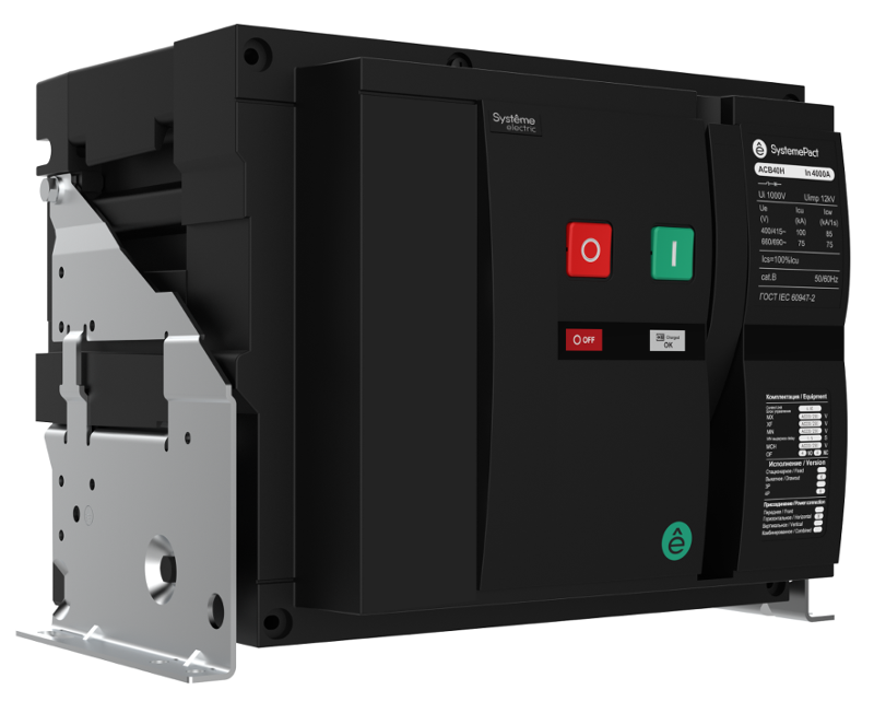 ВОЗДУШНЫЙ ВЫКЛ.-РАЗЪЕД. SYSTEMEPACT ACB40HA 2500A 4P СТАЦ,ГП MCH+MX+XF AC230V