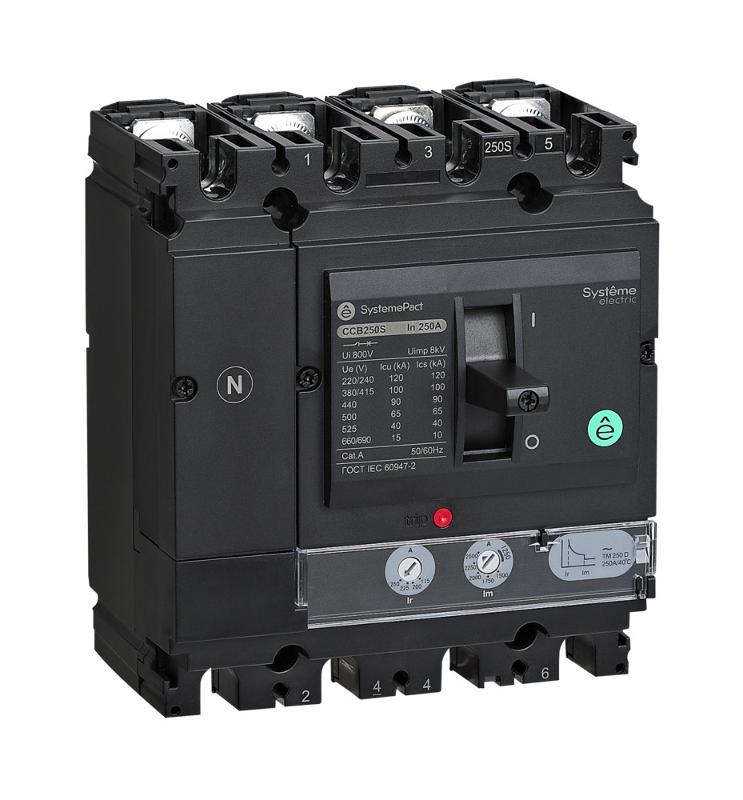АВТ.ВЫКЛ SYSTEMEPACT CCB250 36KA 4P4D TMD200 РЫЧАГ