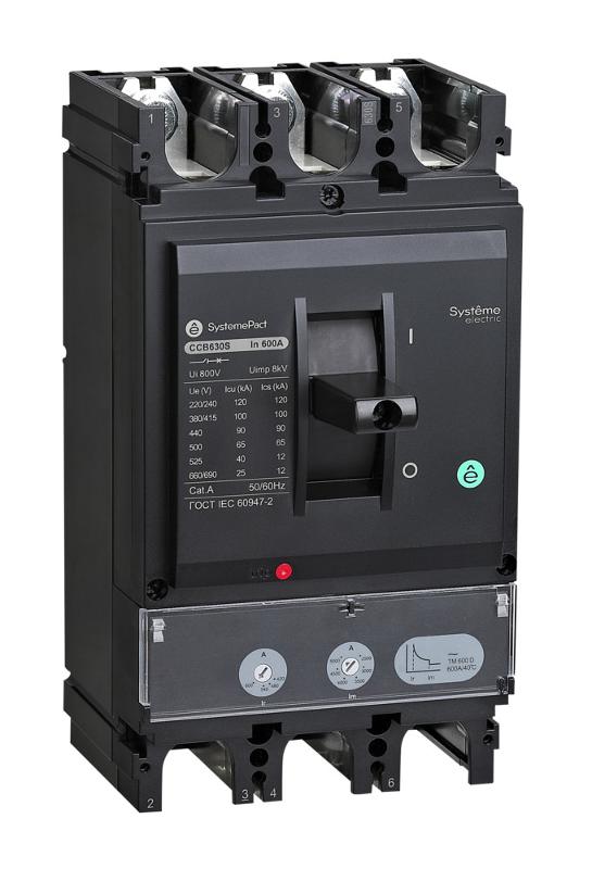 АВТ.ВЫКЛ SYSTEMEPACT CCB630 50KA 3P3D TMD600 РЫЧАГ