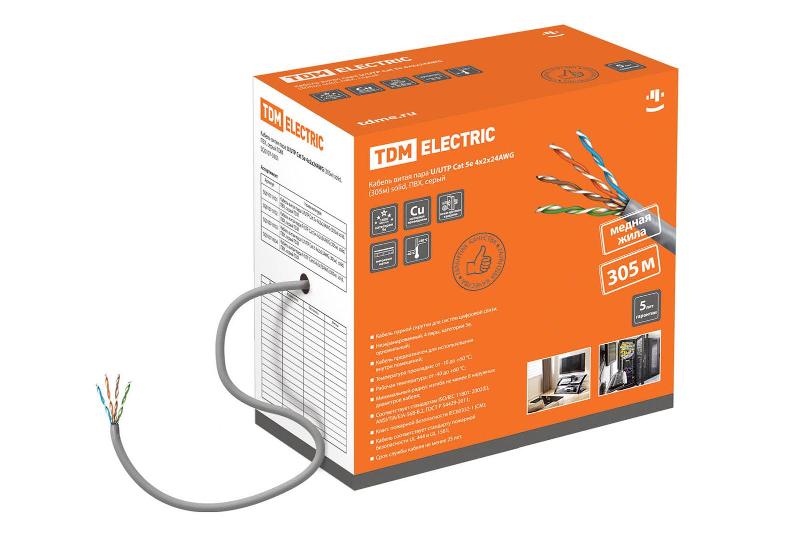 Кабель витая пара U/UTP Cat 5e 4х2х24AW…