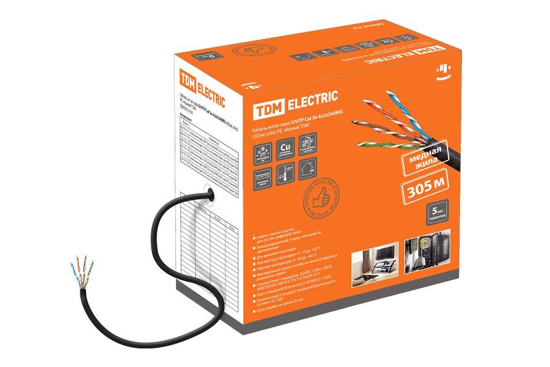 Кабель витая пара U/UTP Cat 5e 4х2х24AW…