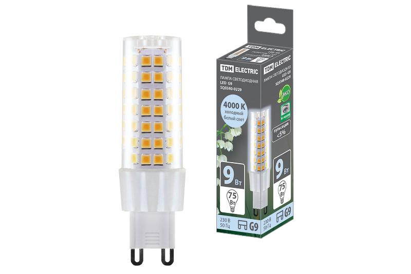 Лампа светодиодная G9-9 Вт-230 В-4000 К, SMD, 21,5x70,5 мм