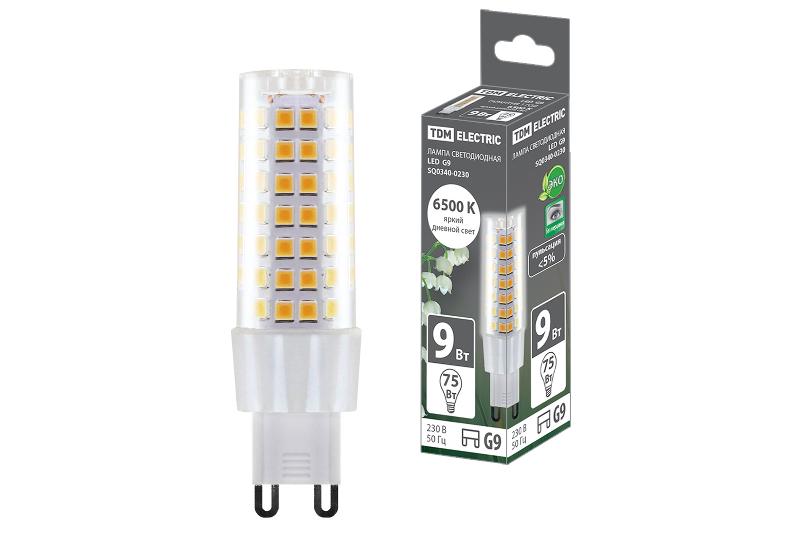 Лампа светодиодная G9-9 Вт-230 В-6500 К, SMD, 21,5x70,5 мм
