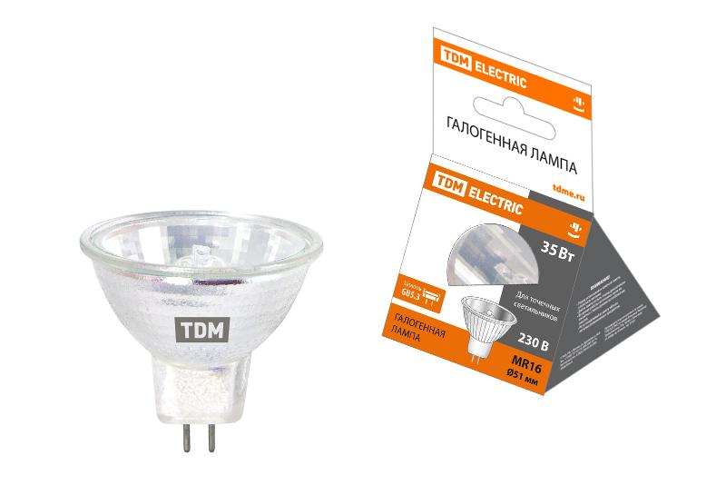 Лампа галогенная 35Вт 230В GU5.3 MR16 (JCDR)