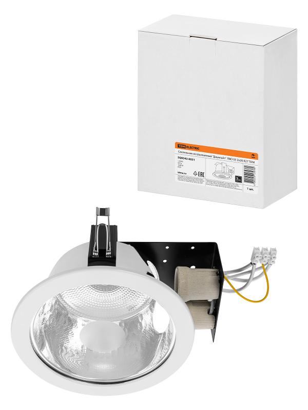 Светильник встраиваемый под лампу ЛВО 05 Downlight 2х20Вт КЛЛ Е27 IP20