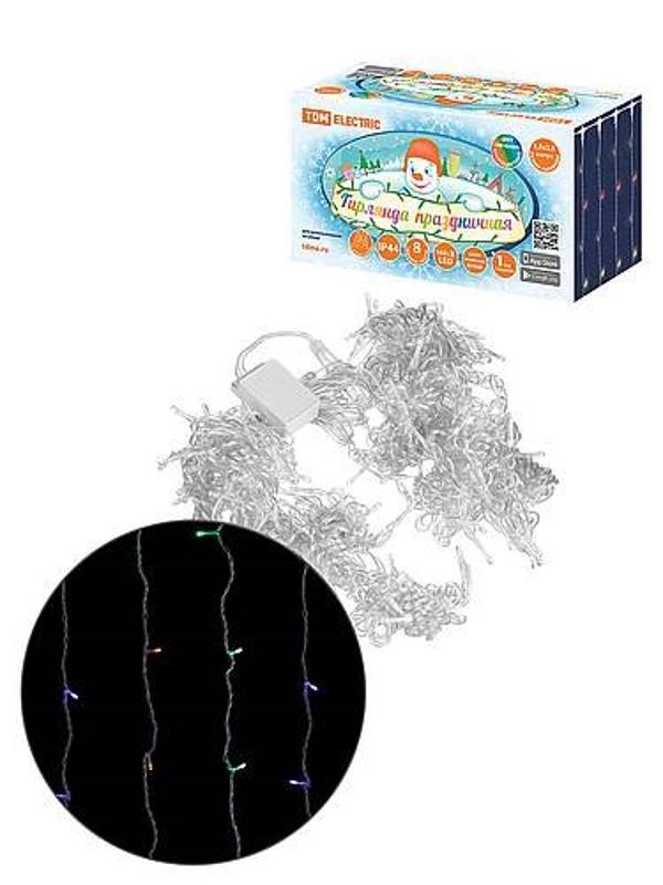 Гирлянда светодиодная "Занавес" 1,5х2,5 м, 169LED, многоцветн., 8 режимов, 250 В, IP44,