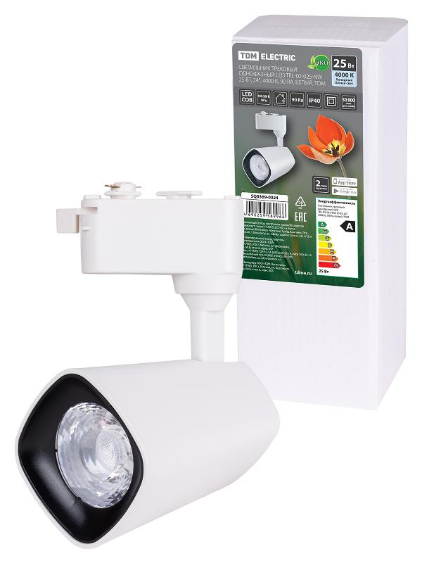 Светильник трековый однофазный LED TRL-02-025-NW 25 Вт, 24°, 4000 К, 90 Ra, белый,