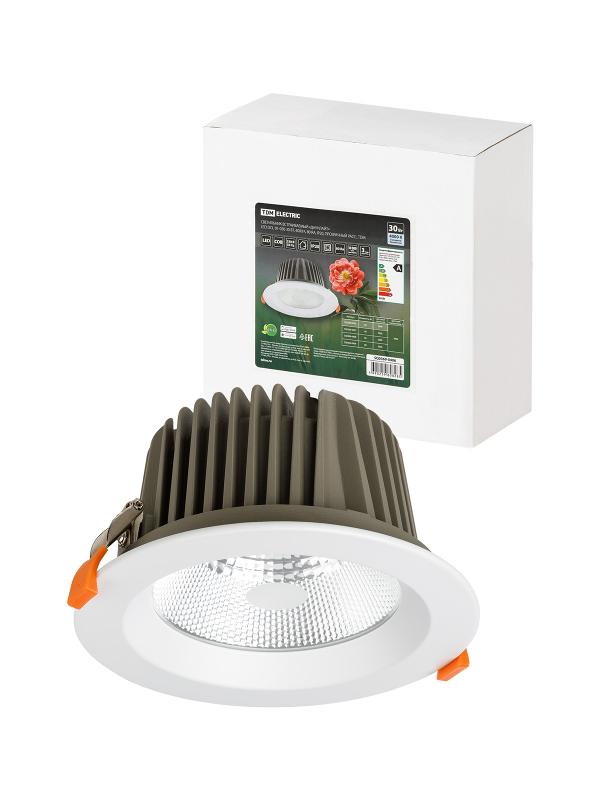 Светильник встраиваемый "Даунлайт" LED DCL-01-030 30 Вт, 4000 К, 80 Ra, IP20, прозрачный расс.,