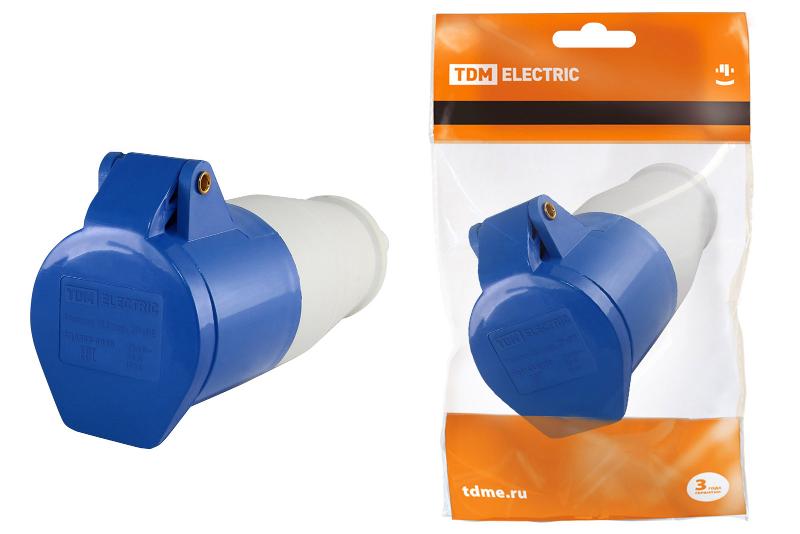 Розетка 213 переносная 2Р+РЕ 16А 220В IP44