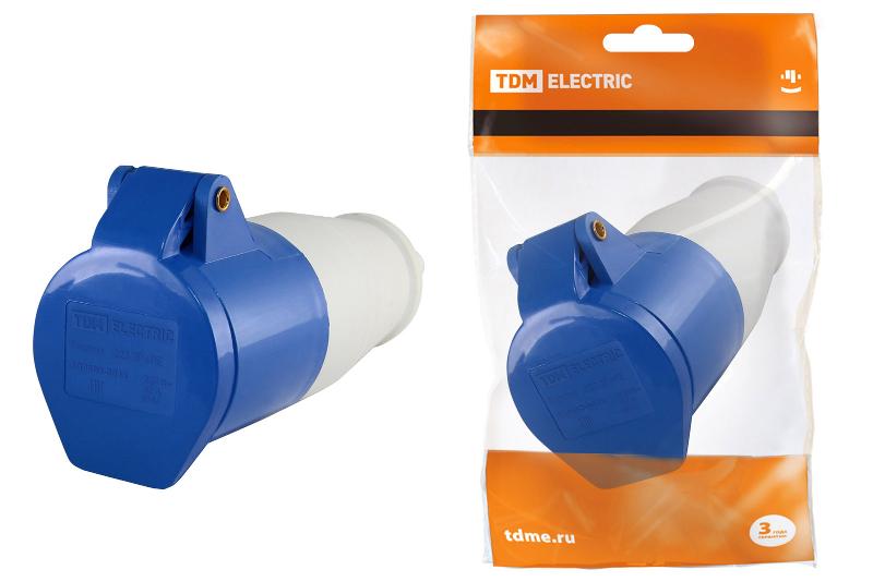 Розетка 223 переносная 2Р+РЕ 32А 220В IP44