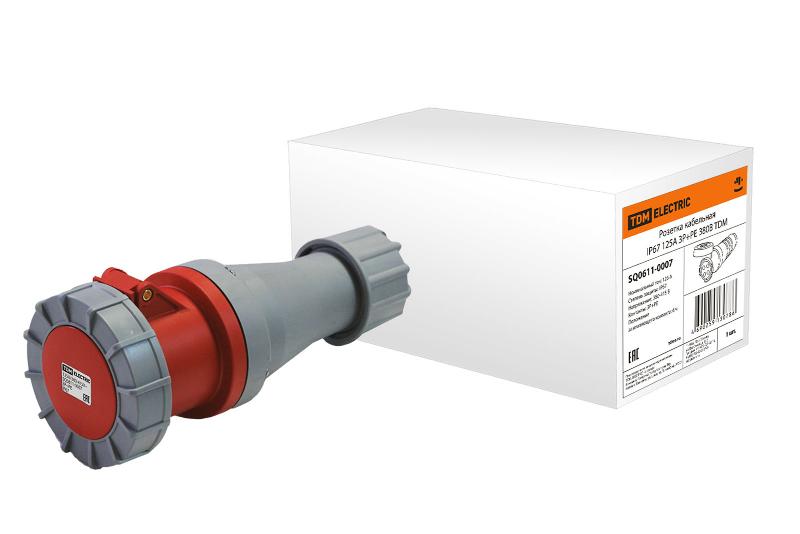 Розетка кабельная IP67 125А 3Р+РЕ 380В