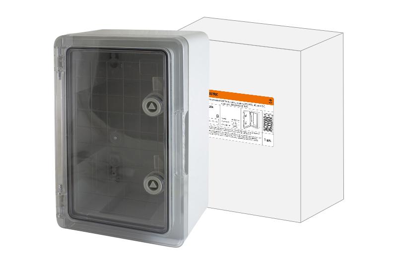 Бокс пластиковый ЩМП-0-4, прозрачная крышка ABS, IP65, -45 до +75 С, навесной, (400x300x220)