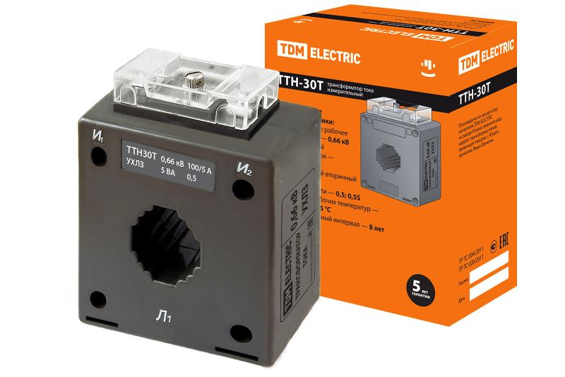 Трансформатор тока ТТН 30T/100/5- 5VA/0,5-Р
