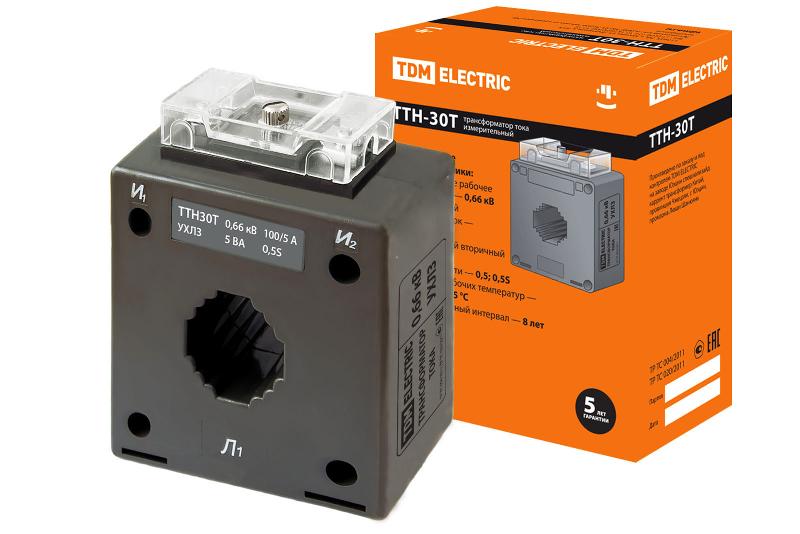 Трансформатор тока ТТН 30T/100/5- 5VA/0,5S-Р