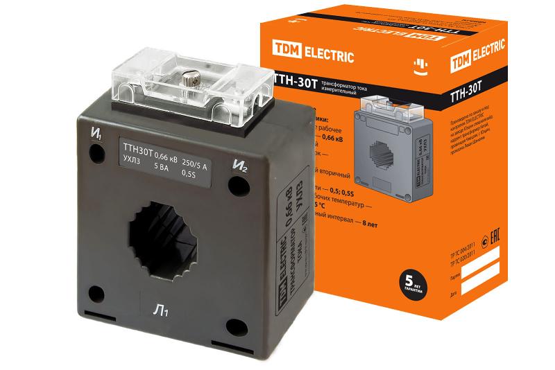 Трансформатор тока ТТН 30T/250/5- 5VA/0,5S-Р