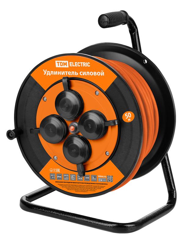 Удлинитель силовой УКз16-004 (IP44 4 места/50м ПВС 3х1,0)