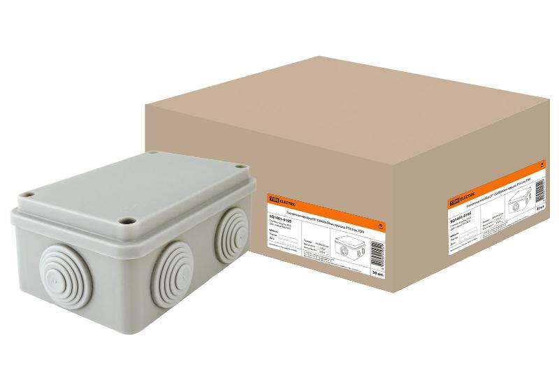 Коробка распределительная о/п 120х80х50мм, крышка, IP55, 6 вх.