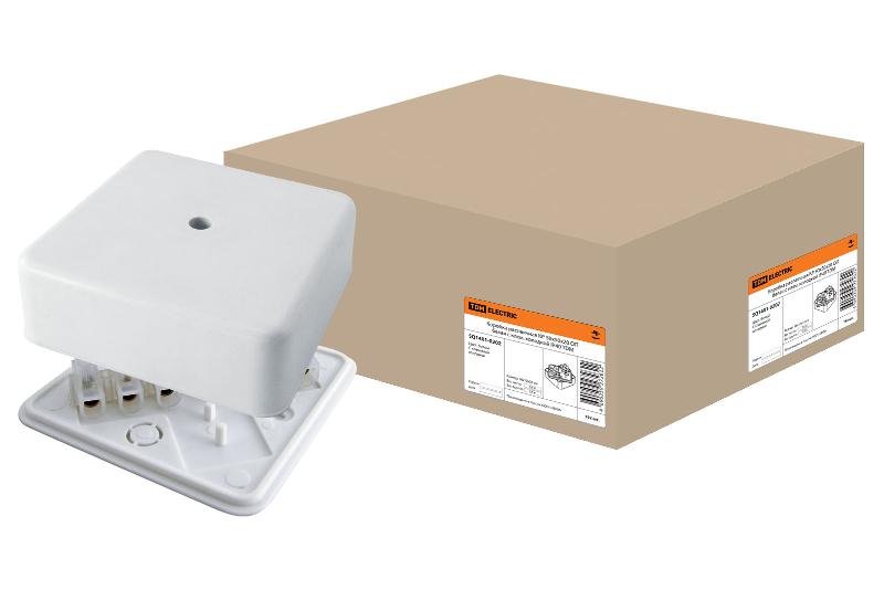 Коробка распределительная КР 50х50х20 о/п с клем. колодкой белая IP40