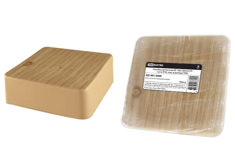 Коробка распределительная КР 100х100х44 о/п сосна IP40, инд. штрихкод