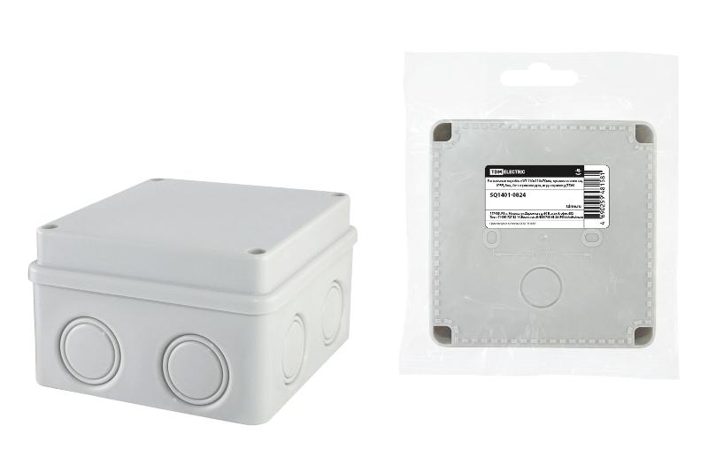 Коробка распределительная о/п 110х110х70мм, крышка на винтах, IP55, 8вх., без гермовводов, инд. штрихкод