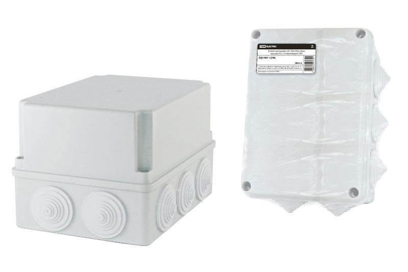 Коробка распределительная о/п 190х140х120мм, крышка, IP55, 10 гермовводов, инд. штрихкод,
