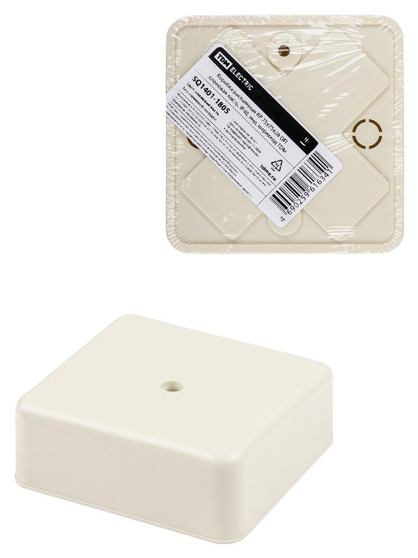 Коробка распределительная КР 75х75х28 о/п, сл. кость, IP40, инд. штрихкод