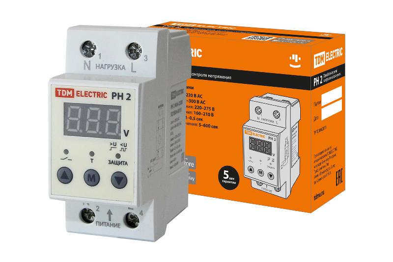 Реле напряжения РН 2 40А-220В (LED-дисплей)