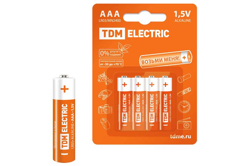 Элементы питания LR03 AAA Alkaline 1,5V BP-4