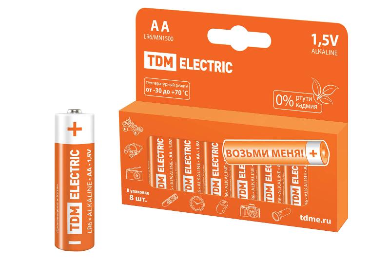 Элемент питания LR6 AA Alkaline 1,5V PAK-8