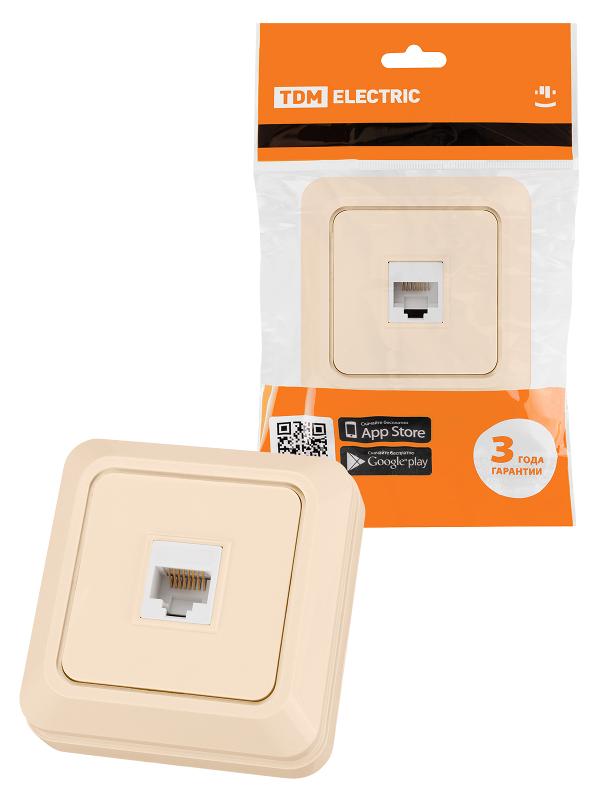 Розетка компьютерная (RJ-45) открытой установки IP20, сл. кость "Ладога"