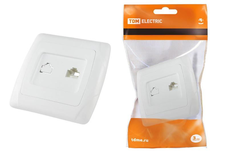 Розетка компьютерная RJ45  белая "Онега"