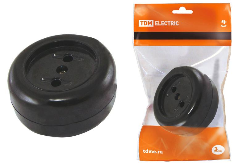 Розетка 2П 16А макс. 250B о/у "Ретро" (карболит)