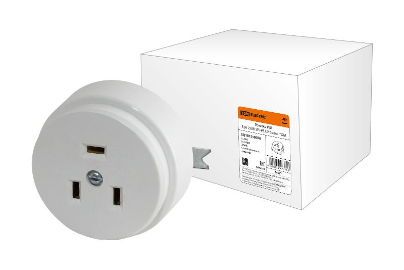 Розетка РШ 32А 250В 2Р+РЕ СУ белая