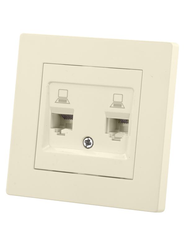 Розетка компьютерная двойная RJ45 сл. кость "Сенеж"