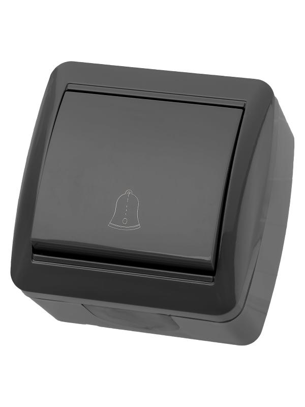 Кнопка звонковая открытой установки IP44 6А серая "Селигер"