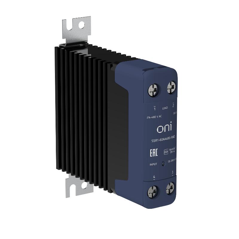Реле твердотельное SSR1 60А 90-280В AC 24-480В AC с рад.