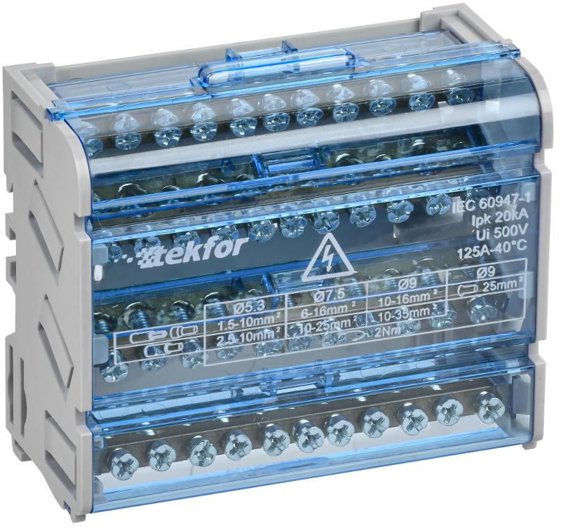 TEKFOR Шины на DIN-рейку (кросс-модуль) ШНК 4х11 3L+PEN
