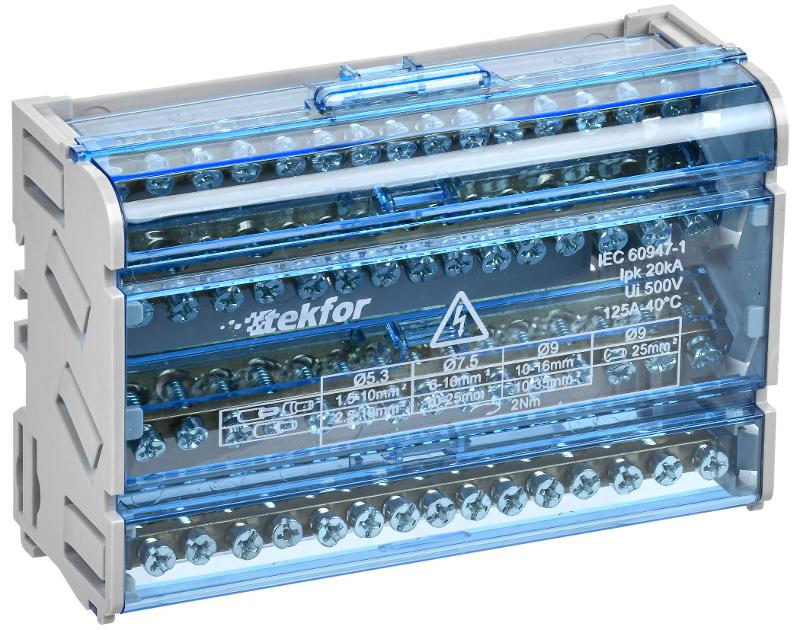 TEKFOR Шины на DIN-рейку (кросс-модуль) ШНК 4х15 3L+PEN