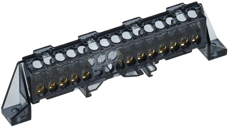 TEKFOR Шина N "ноль" в комбинированном DIN-изоляторе "Стойка" 6х9-(5+7)-Ч