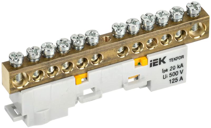 TEKFOR Шина PE "земля" неизолированная на универсальном держателе 8х12-12-Ж