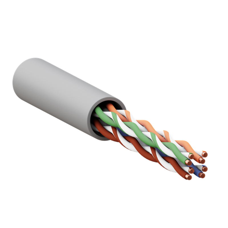Кабель витая пара TERACOM PRO Cat.5E U/UTP 4 пары solid 24AWG цвет серый упак. 305м